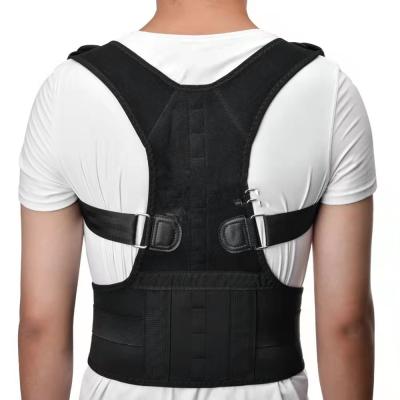 China Neoprene Shoulder Belt Support Comfortable Adjustable Lumbar Back Magnetic Posture Corrector Back Brace for sale