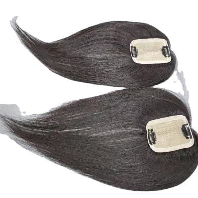 China Pure Original Natural Hair Clips 100% Human Hair Topper Women Hair Topper 9x15cm Natural Hair Wigs For Women Silk Low Clip In Hair Extensions for sale