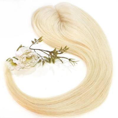 China Long Blonde Women Topper Wigs Fine Hairpiece Toupee Topper Skin Base #613 European Straight 10A Virgin Hair for sale