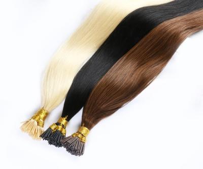 China Remy Human Hair Wholesale Barely Shedding Thick Smooth Soft I Tip Hair Russian 100% Human Double Drawn Extensions I Tip Hair Extensions for sale