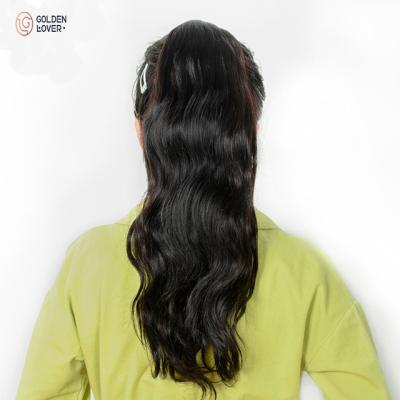 China Natural Drawstring Ponytail Wave Hair Extensions With Clip In Drawstring Ponytail Brazilian Remy Hair Ponytails For Women for sale