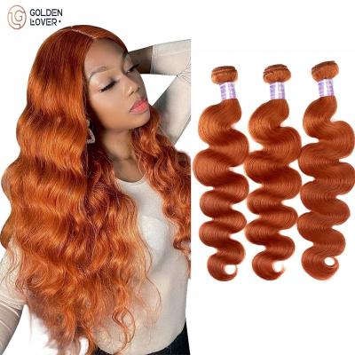 China Body Wave Hair Bundles Body Wave Bundles With Closure Blonde Orange Remy Brazilian Hair Closure Hair Weave Bundles For Women for sale