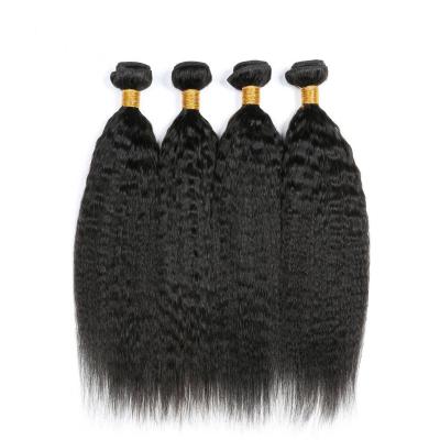 China Straight Curly Yaki Straight Hair Bundles Hair Extensions 100% Straight Yaki Straight Hair Bundles for sale