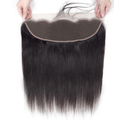 China Silky Straight Peruvian Human Hair Straight/Free/Three Part Wave Lace Frontal 13x4 Closure 100% Remy Natural Hairline Swiss Lace 13x4 for sale