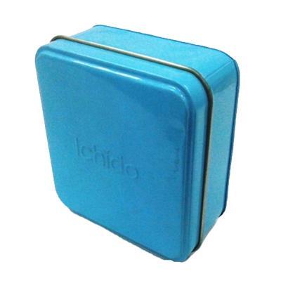 China Custom Small Logo Square Food Metal Tea Packaging Tin Box With Lid Tin Can for sale