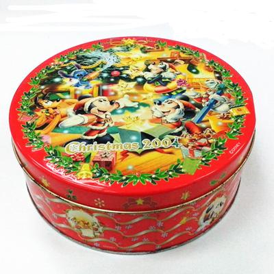 China Food Christmas Gift Box Candy Cookie Metal Tin Box With Christmas Cartoon Pattern 0.18-0.35mm Tin Box for sale