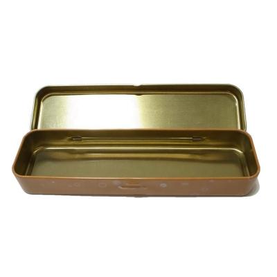 China Custom Food Printing Metal Pencil Case Pen Holder Tin Box Rectangle Can Stationery Packaging Container for sale