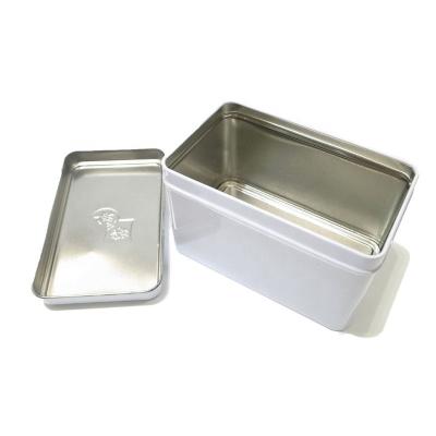 China White Square Food Metal Packaging Box Tea Tin Cookie Chocolate Packing Box for sale