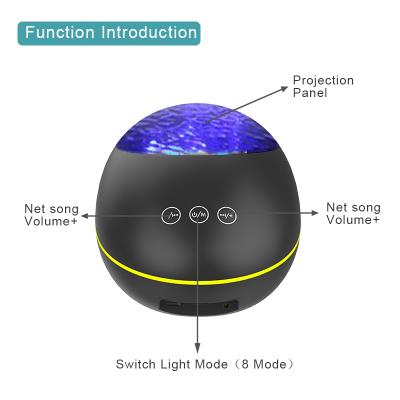 China Portable Remote Control Wireless System Music Atmosphere Projection Light BT Speaker Bedroom Ocean Child LED Night Light for sale