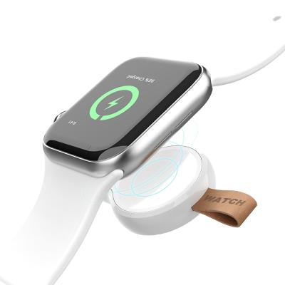 China Car Use 2021 Compatible Portable USB Magnetic Fast Wireless Charger Charging Watch Series Se 6 5 4 3 2 1 for sale