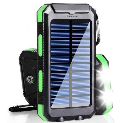 China Waterproof 20000mah IP67 IPX6 Solar Power Slim Bank Charger Type C Input Dual Left Portable Solar Panel Charging Mobile Phone for sale