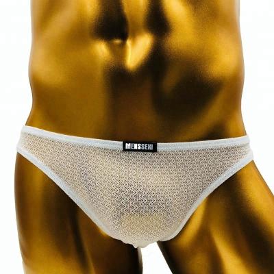 China MENSSEXI Antibacterial Custom Brand Micro Nylon Sexy Men Briefs Mesh Underwear Mens Bikini Briefs 80%Polymaid 20%Spandex #883 for sale