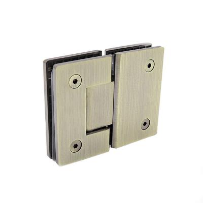 China Glass Doors Open to Fixed Glass Frameless Bronze Brass Shower Door Producers Stainless Steel Metal Glass Door Angles Bronze Hinge for sale