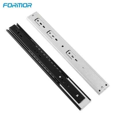 China Modern 45mm Soft Narrow 3 Fold Furniture Hardware Ball Bearing Cabinet Drawer Slide for sale