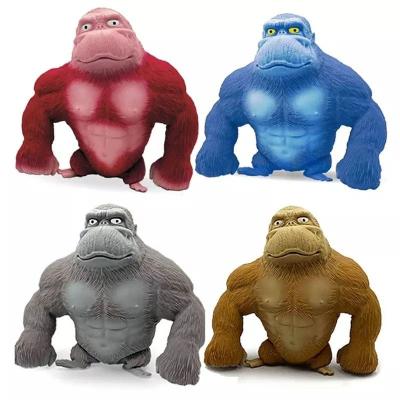 China TPR Jungle Animal Action Figures Christmas Gifts For Kids Pop Up Doll Toy Anime Figure Toys Latex Monkey speelgoed Gorilla Squeeze Toys for sale