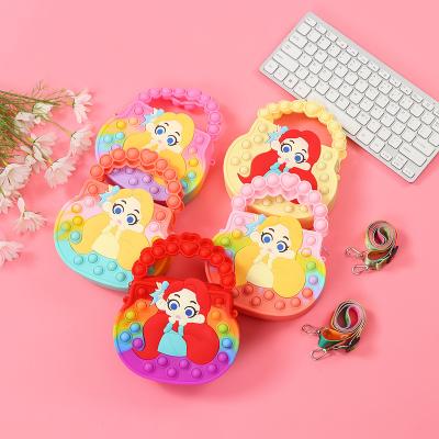 China Funny Educational Pioneer Children's Toy New Princess Shoulder Decompression Silicone Change Gift Handbag for sale