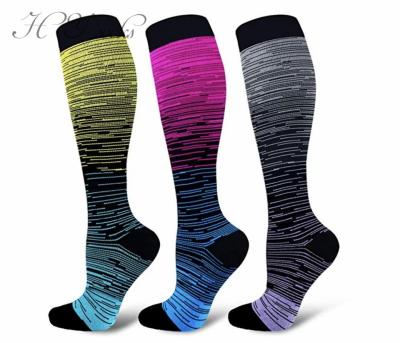 China Anti-Slip and Protect Graduated Medical Insole Compression Socks for Women&Men 20-30mmhg High Knee Sock for sale