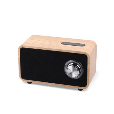 China No Retro Wooden Soundbox Home 10W Mini Wireless Wooden Speaker for sale