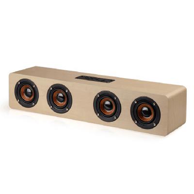 China No Bass Subwoofer Sound Box Wooden Retro Boombox Wireless Speaker 12W for sale