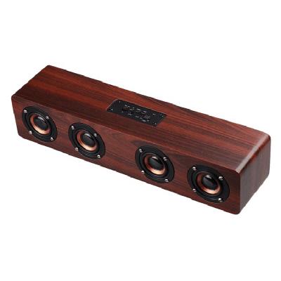 China No 4 Wooden Part 20W Loud Big Bass Loud Stereo Audio Volume Horns 3D Portable Speaker for sale