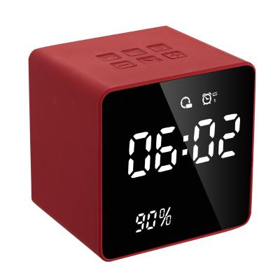 China A11 LCD wireless alarm clock led stereo AUX. factory FM subwoofer MP3 mobile portable speaker box plug-in card bluetoothspeakers T1 for sale