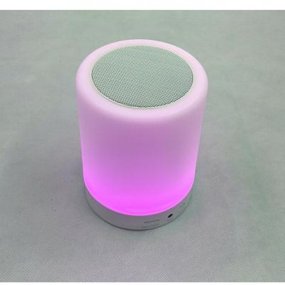 China Wireless Smart Touch Wireless LED Night Light V5.0 Color Changing Blue Tooth Portable Mini Speaker With Memory Card for sale