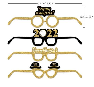 China 2022 New Years Eve Party Decorations 12 Pcs New Year's Eve Party Supplies 2022 New Year's Eve Party Supplies 2022 New Year's Party Glasses Fancy Monocle Glasses Paper Glasses for sale