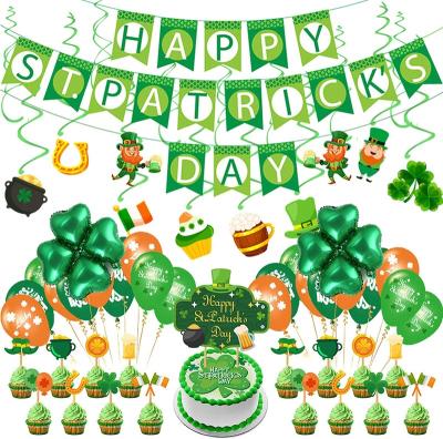 China St Patrick's Day Party Decorations St Patrick's Day 69 Pcs Irish Lucky Party Supplies Saint Patricks Day Hanging Swirls for sale