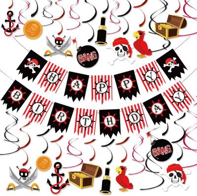 China Pirate Birthday Party Decorations Paper Kits Pirate Hanging Swirl Decoration for sale