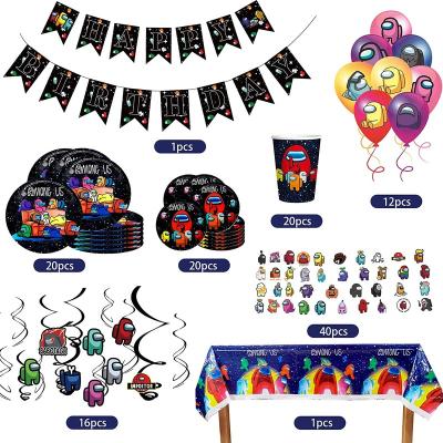 China 144pcs paper among us birthday party supplies for 20 guests among us party decorations stickers for among us gifts for sale