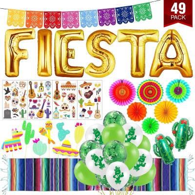 China Mexican Party Decorations Fiesta Party Paper Supplies For Day Of The Dead Taco Bash A Baby Shower Birthday for sale