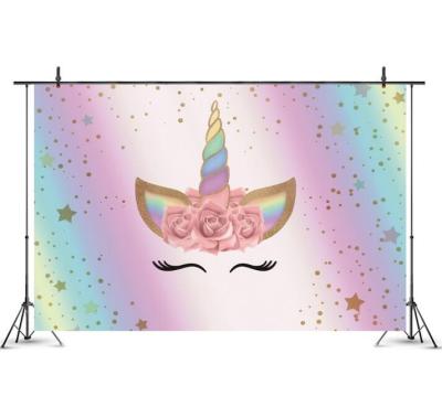 China 5x3ft Vinyl Viny Unicorn Theme Party Background Backdrop for Kids Birthday Newborn Dessert Props DIY Kit for sale