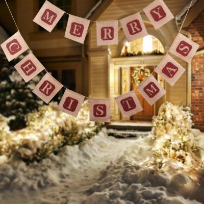 China Wholesale Christmas Wall Hanging Christmas Flag Decoration Christmas Bunting Banners for sale