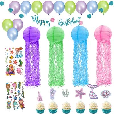 China Birthday Party Mermaid Birthday Party Decorations Supplies Small Jellyfish Paper Lanterns For Under The Sea Games Party Decorations for sale