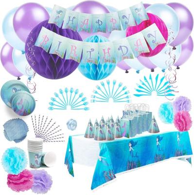 China Birthday Party Mermaid Party Supplies Pack Girls Mermaid Birthday Party Decorations for sale