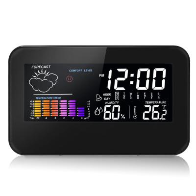 China 24 Hours Multifunctional Temperature Measurement Temperature Humidity LED Clock Display for Indoor Use Digital Clock for sale