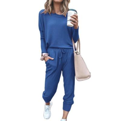 China Factory OEM Service Spring Anti-pilling Women's Long Sleeve Lounge Wear Long Pants Pajamas Set for sale