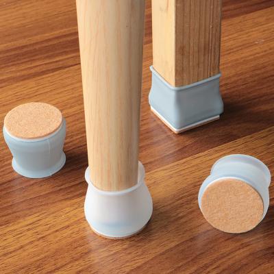 China Wholesale Eco-friendly Crystal Mute Wooden Floor Anti-scuff Chair Leg Protect Silicone Table Chair Cover Felt Leg Cover for sale