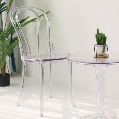 China Cheap Wholesale Cheap Thonet Chair Plastic Clear Acrylic Wedding Dining Chair For Restaurant Rental Event for sale