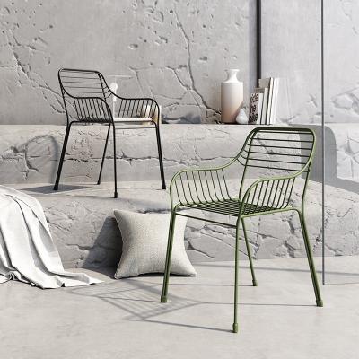 China Durable High Quality Wholesale Accent Wire Metal Coating Color Side Chair for Dining Room Cafe Bistros for sale