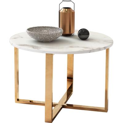 China Durable Luxury Low Marble Stainless Steel End Table Accent Table Top Side Table For Hotel Home Furniture for sale