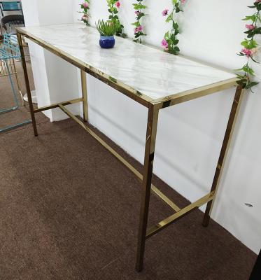 China Coffee Table Stainless Steel Chrome Gold Frame Console Table With Glass Top for sale