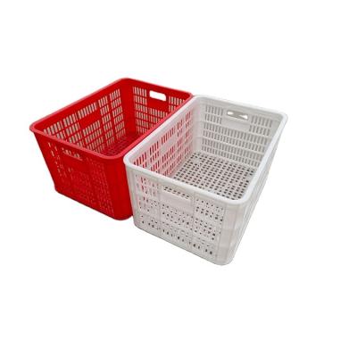 China Mesh Manufacturers Chicken Turnover Basket Good Stackable Plastic Mesh Crate for sale