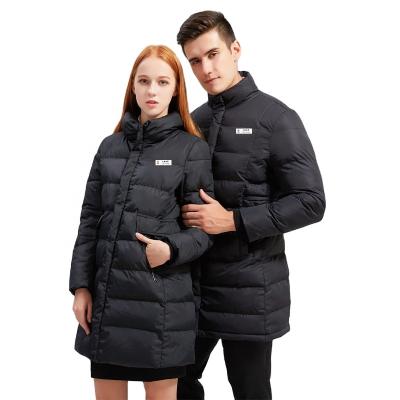 China Anti-wrinkle fashion casual long coat unisex winter coat and black couple puffy jacket for sale