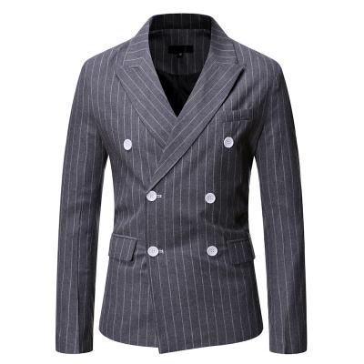 China Anti-wrinkle new fashion men's blazer good quality suit business striped jacket for men for sale