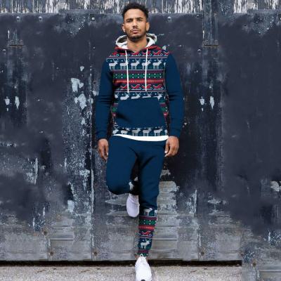 China QUICK DRY Casual Christmas Hoodies Suit Hoody Sweat Suits Mens Custom Winter Tracksuits for sale