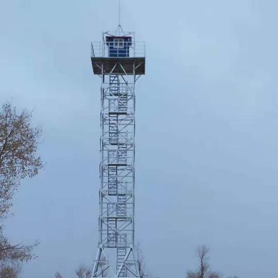 China Steel structure bridge forest fire alarm watchtower and control system watchtower forest outlook fire observation for sale