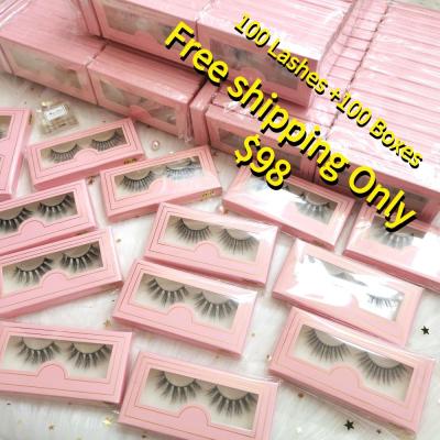 China Korea Wholesale New Arrival Long/Fluffy/Multi-Layer/Comfortable Pink Full Highlight 3D Eye Strip Fake Free Shipping Thick 2021/Mink Lashes Silk Vegan Eyelashes for sale