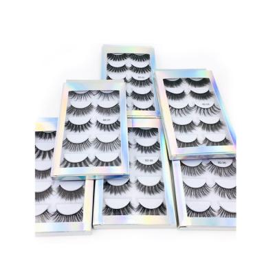 China Natural False Eye/Multi Length/Fluffy/Multi-Layer/Comfortable 3D Mink Eyelashes Wispy Natural Thick Long Fake Eyelashes 5 Pairs Own 3D Brand Eye Silk Lashes for sale