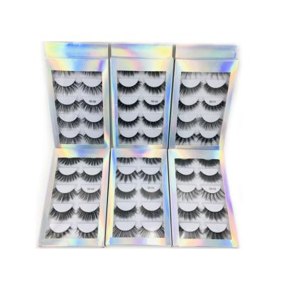 China Natural/Multi Length/Fluffy/Multi-Layered/Comfortable 5 Pairs Mink Hair False 3D Fiber Lashes Natural Thick Silk 3D Eyelashes Synthetic Long Lashes for sale